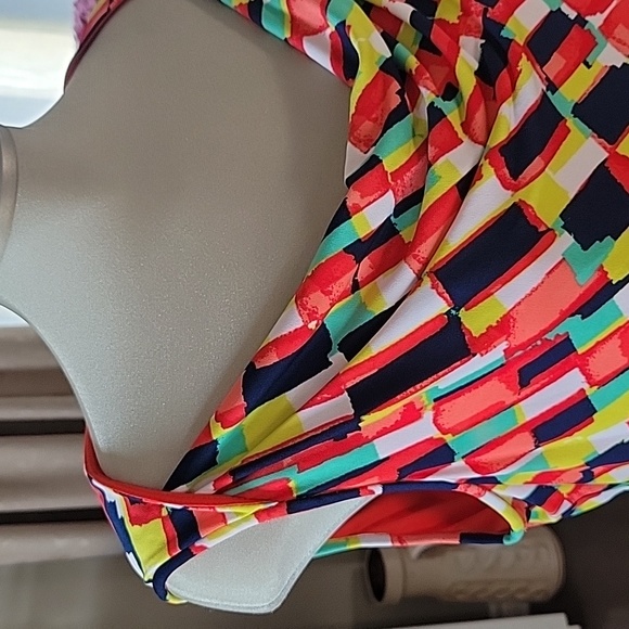 Evan Picone Sleeveless Cowl Neck Dress - Size 14, Multicolor Pattern - Picture 3 of 14